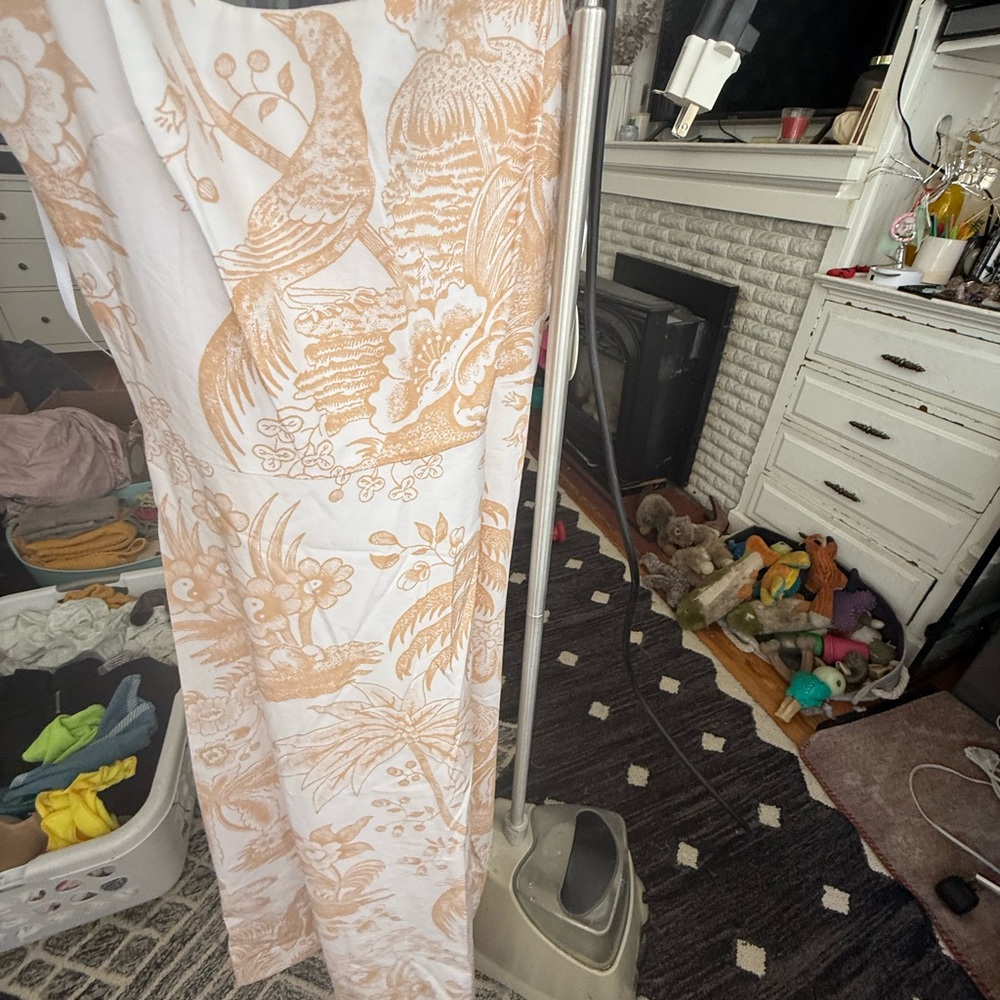 STAUD Spaghetti Strap Dress - Cream and Tan - Picture 5 of 10